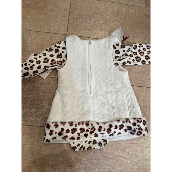 Rare Editions Baby Girls Cheetah Bodysuit & Jumper, 2 Piece Set - Off White 6-9 - Picture 5 of 7